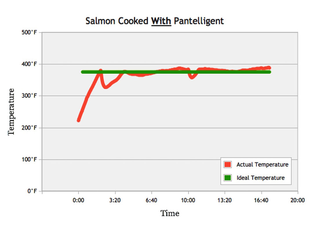 graphisme de la cuisson d'un saumon avec pantelligent