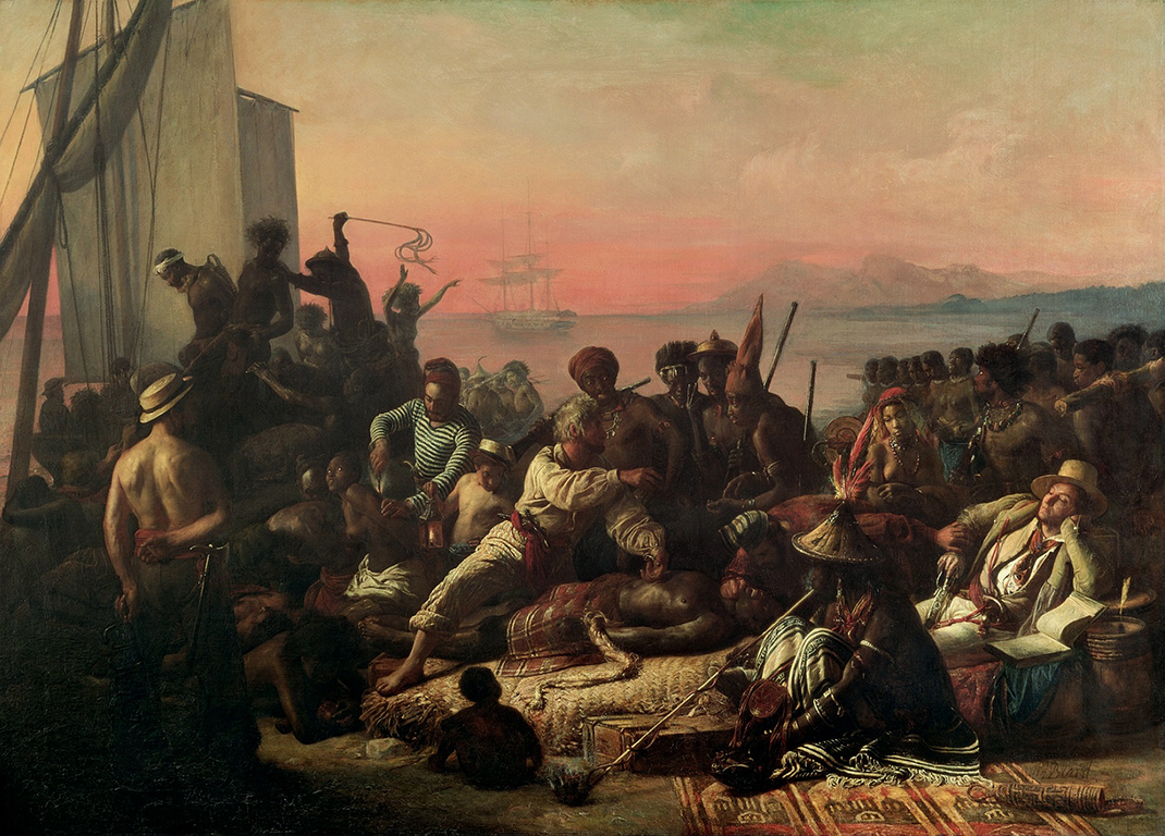 WHM112033 Slaves on the West Coast of Africa, c.1833 (oil on canvas) by Biard, Francois Auguste (1798-1882); 64x90 cm; © Wilberforce House, Hull City Museums and Art Galleries, UK; French, out of copyright