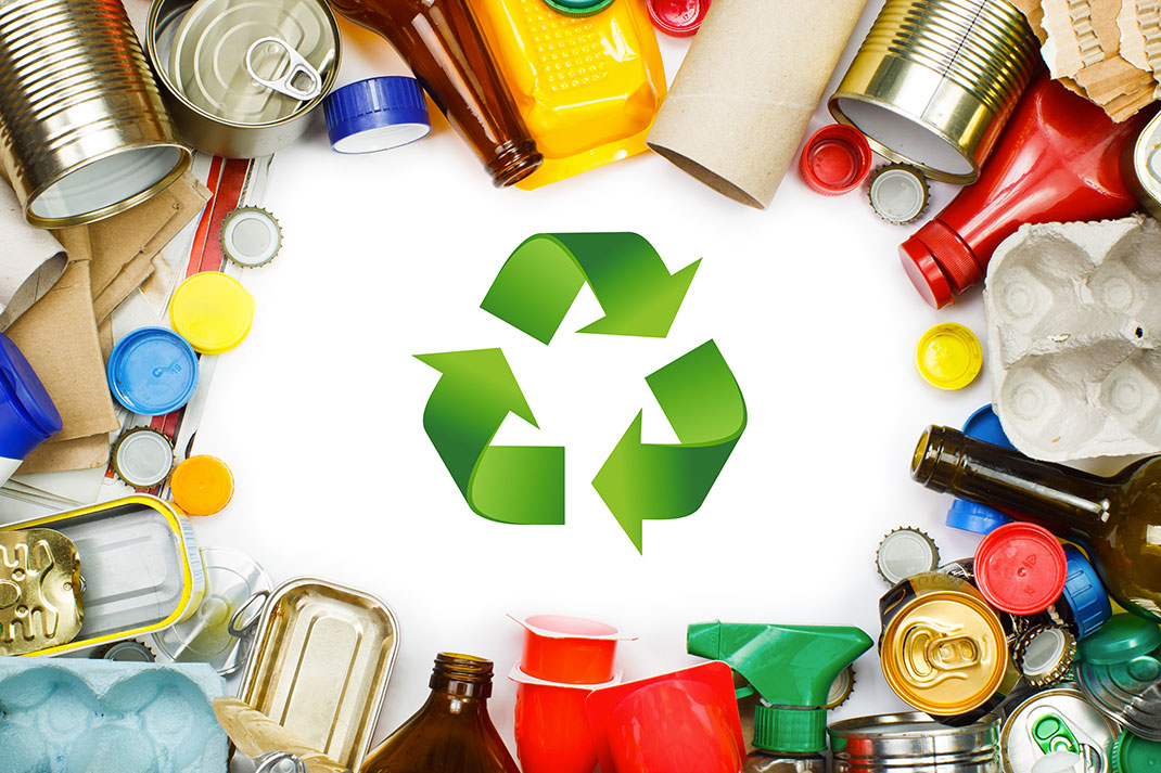 Des matériaux recyclés via Shutterstock