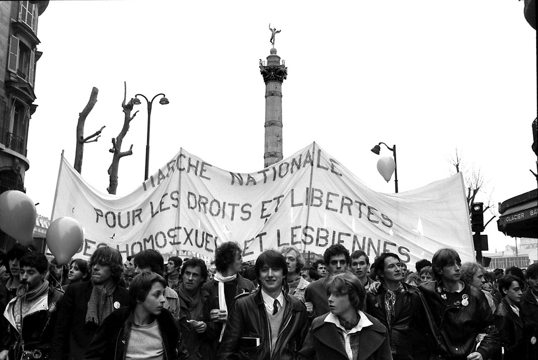 La Marche nationale pour les droits et les libertés des homosexuels et des lesbiennes, le 4 avril 1981 © Claude Truong-Ngoc / Le Gai Pied