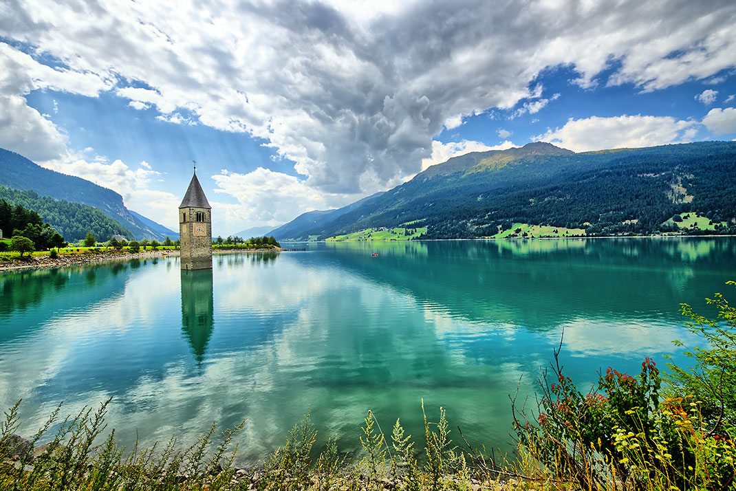 Le lac de Resia via Shutterstock