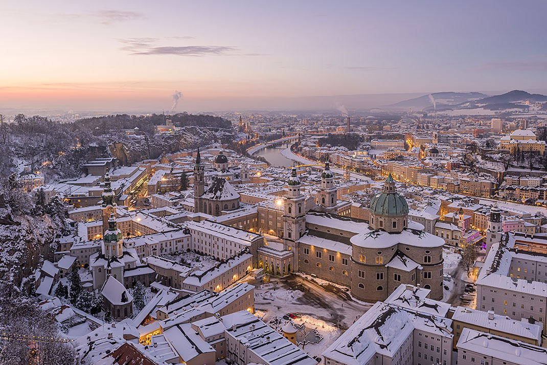 Salzbourg en hiver via Shutterstock