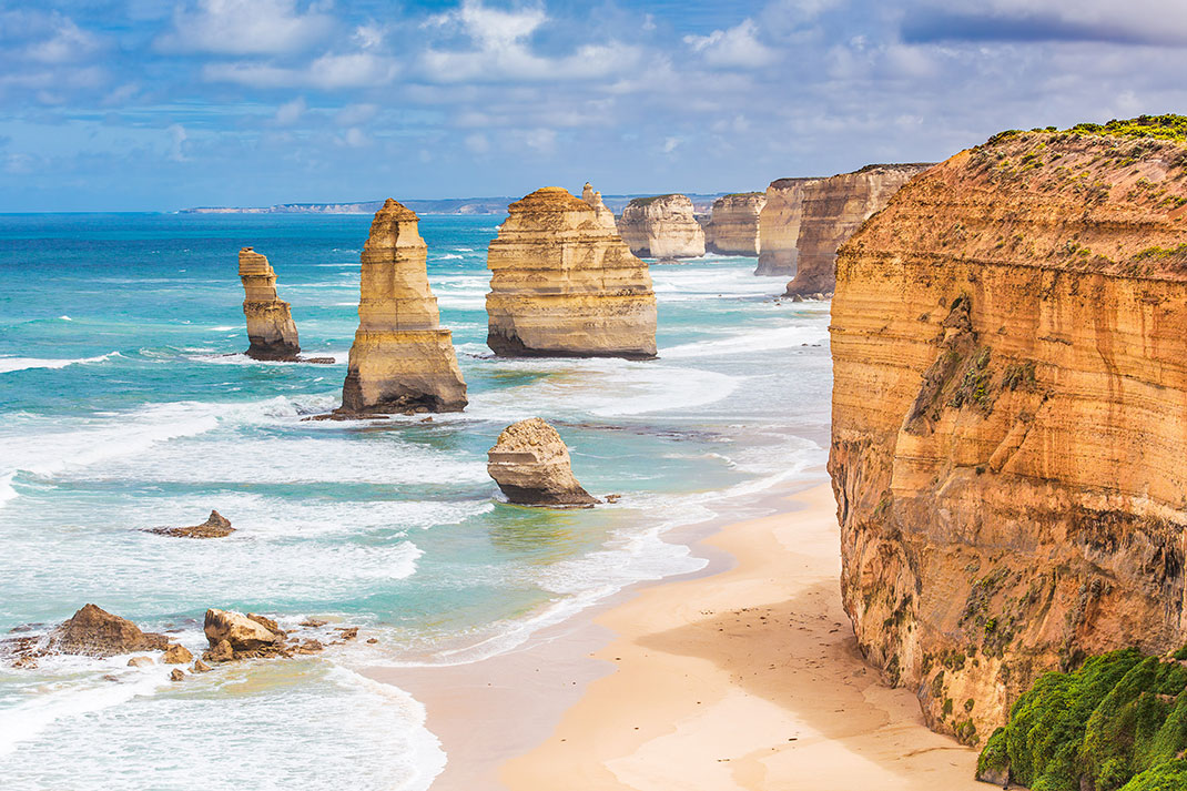 Les 12 apôtres en Australie via Shutterstock