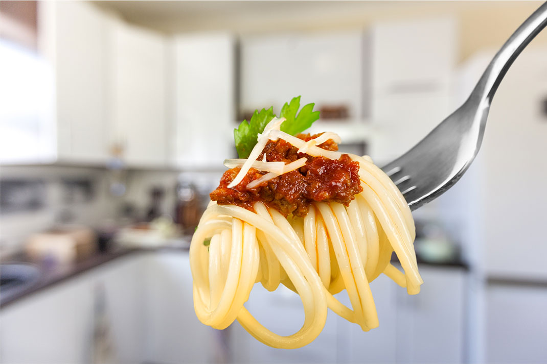 Des spaghettis via Shutterstock