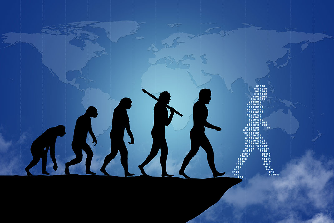 L'évolution de l'Homme via Shutterstock