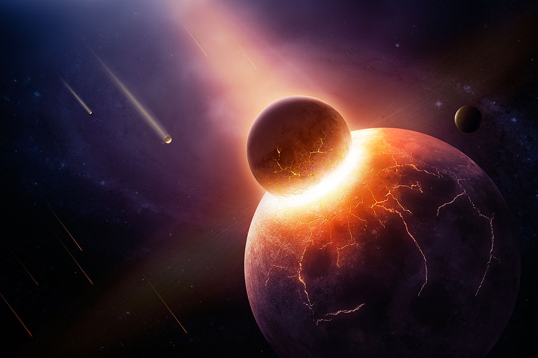 Une collision planétaire via Shutterstock