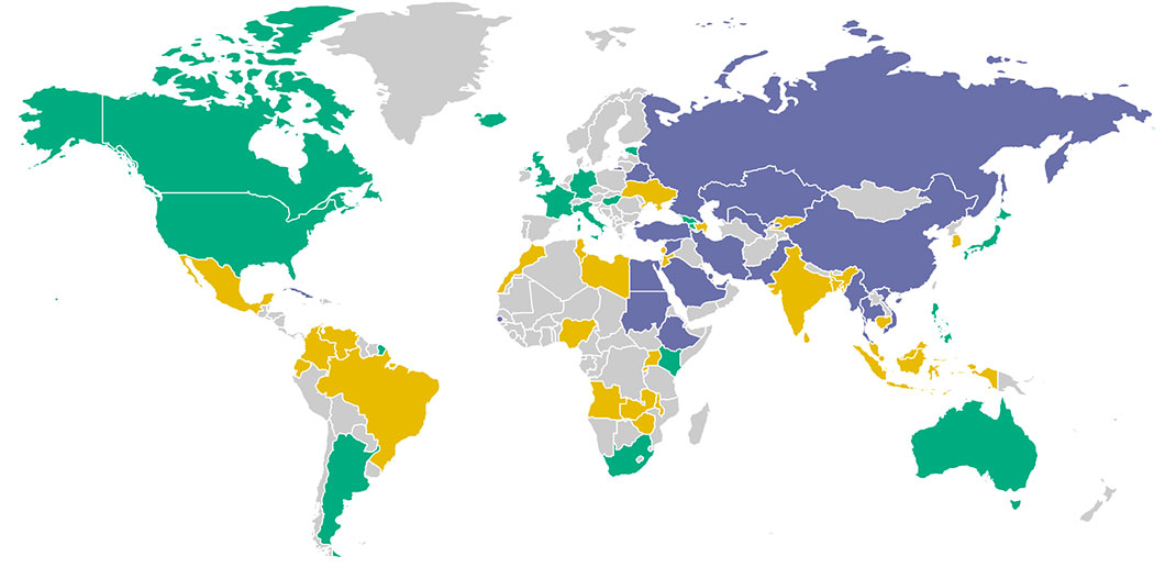 Censure d'Etat sur Internet selon les pays