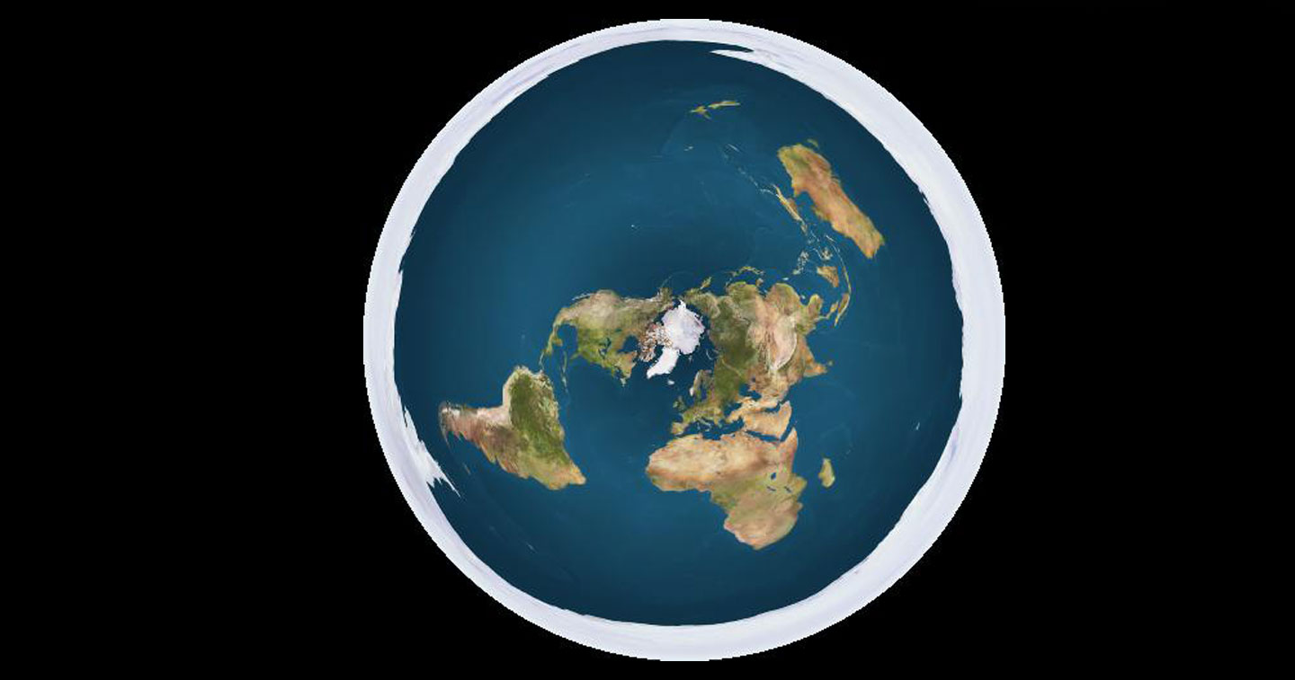Теория плоской земли карта