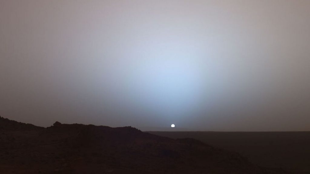 Coucher de soleil sur Mars