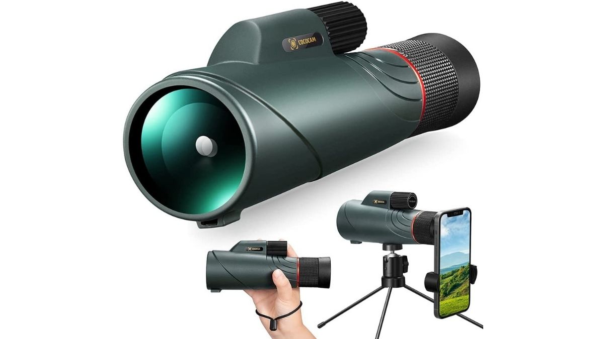 Monoculaire Télescope 12x50 - Prisme BAK4, Étanche IP66 - Avec Support Smartphone Et Trépied - Parfait Pour Randonnée Et Observation