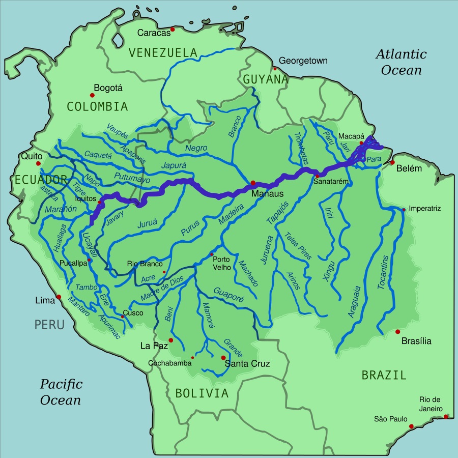 Carte fleuve Amazone
