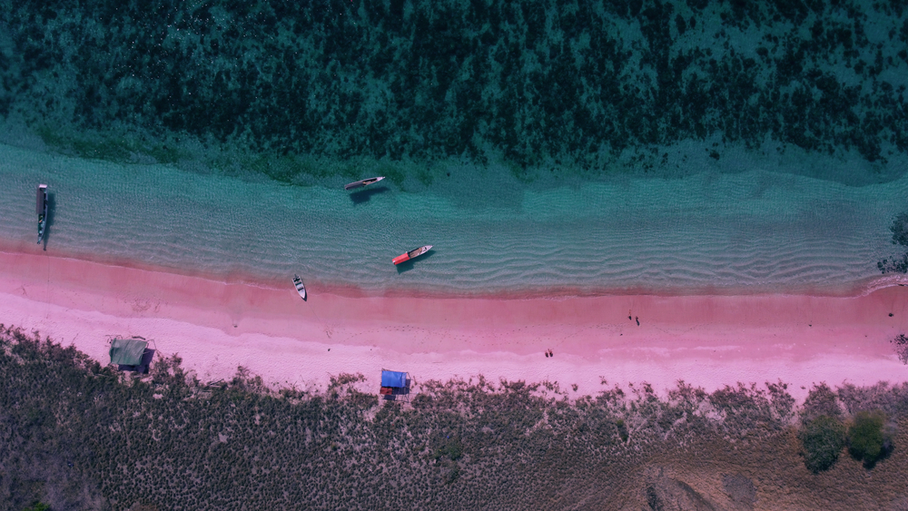 plage sable rose