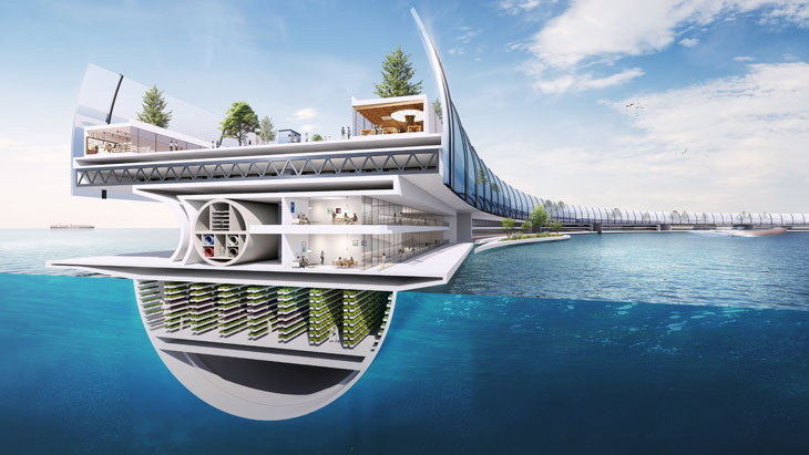 ville flottante futuriste