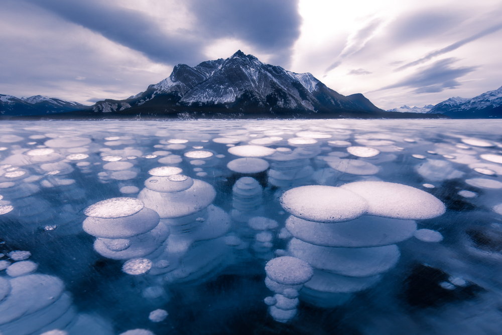 bulles de méthane gelées