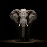 Un éléphant solitaire émerge de l’obscurité dans le parc du Niokolo-Koba, capturé par une caméra automatique en pleine nuit.