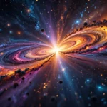 Explosion cosmique : une visualisation éclatante d’un trou noir en pleine activité galactique