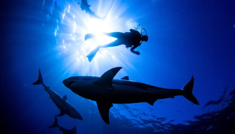 Plongeur sous-marin entouré de poissons imposants dans une eau bleue intense, au large de l’Espagne