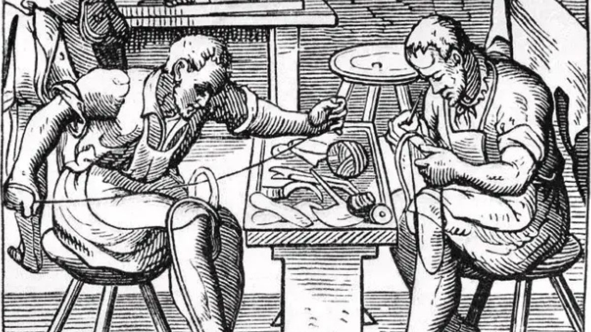 Un cordonnier avec ses apprentis