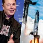 Elon Musk et fusée Starship au décollage lors d’une mission SpaceX.