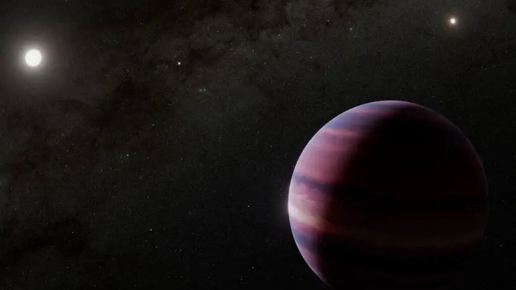 Vue d’artiste de l’exoplanète géante détectée par Webb