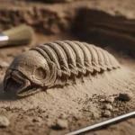 Fossile d’une larve marine de 520 millions d’années mis au jour par des paléontologues.