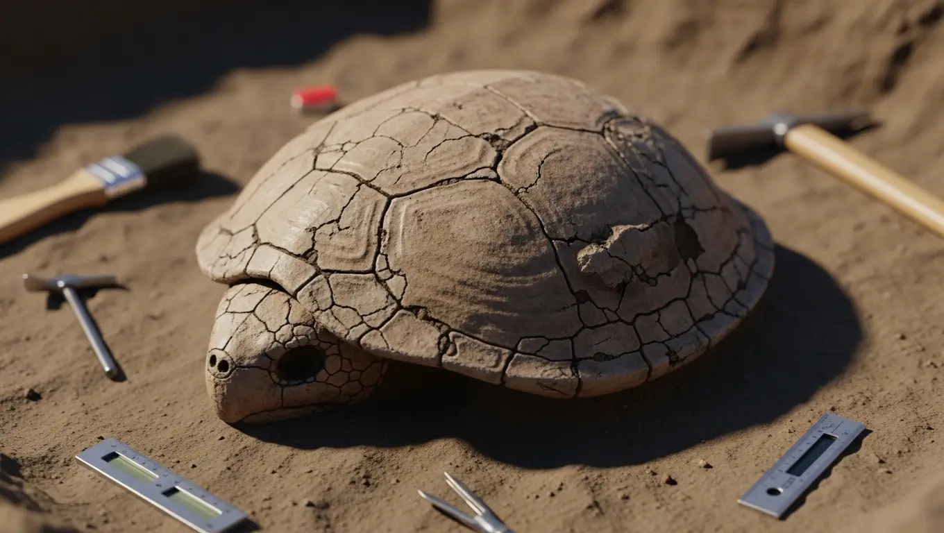 Fossile de tortue de 130 millions d’années découvert lors de fouilles archéologiques.