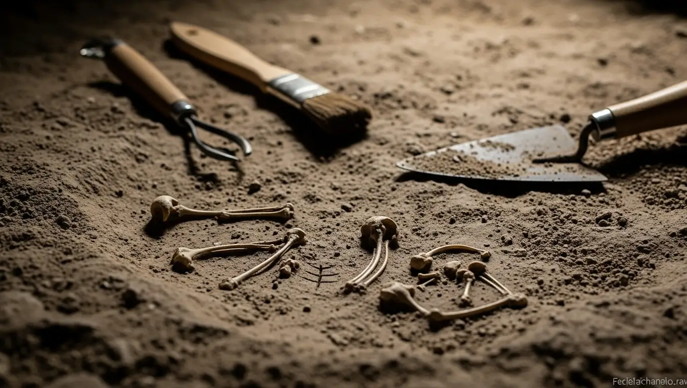 Ossements d’oiseaux exhumés lors de fouilles archéologiques, témoignant de la chasse et de la consommation par Néandertal.