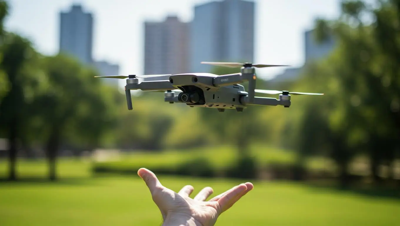 Micro-drone pliable lancé à la main et se stabilisant automatiquement en vol