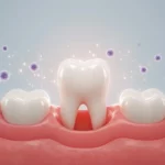 Illustration scientifique d’une dent en régénération, symbolisant les avancées de la recherche en odontologie.