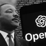 Visuel symbolisant l’impact des technologies d’intelligence artificielle sur la création d’images et de deepfakes, avec un logo OpenAI.