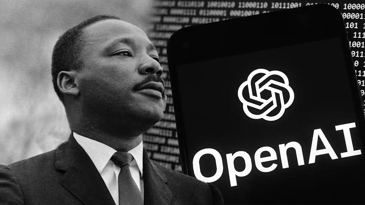 Visuel symbolisant l’impact des technologies d’intelligence artificielle sur la création d’images et de deepfakes, avec un logo OpenAI.