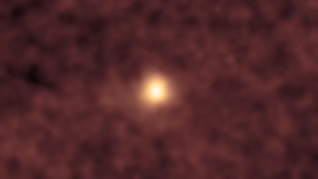 Point lumineux observé près du Soleil sur une image capturée par l’observatoire spatial SOHO.