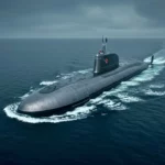 Sous-marin nucléaire soviétique en titane naviguant en surface pendant la Guerre froide