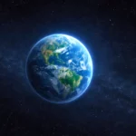 Vue de la planète Terre depuis l’espace, entourée d’étoiles, illustrant la question de l’unicité de la vie dans l’Univers.