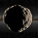 Astéroïde rocheux dérivant dans l’espace, éclairé par le Soleil, symbolisant les ressources minérales extraterrestres