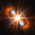 Supernova de type Ia explosant dans l’espace, émettant une lumière intense utilisée pour étudier l’expansion de l’Univers et l’énergie noire.