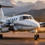 Avion Beechcraft Super King Air venant d’atterrir après un atterrissage d’urgence autonome piloté par une intelligence artificielle
