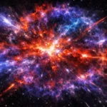 Explosion de supernova en rayons X montrant des débris stellaires colorés se dispersant dans l’espace profond.