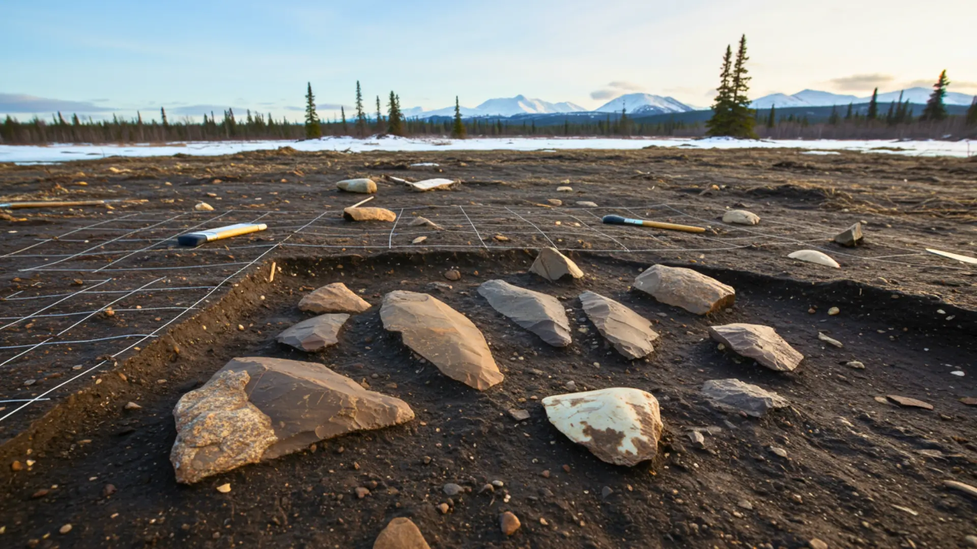 Outils en pierre préhistoriques vieux de 14 000 ans découverts lors de fouilles archéologiques en Alaska