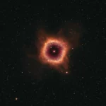 Vue d’un objet stellaire entouré d’un halo de gaz lumineux, illustrant la disparition inexpliquée d’une étoile massive sans supernova visible.