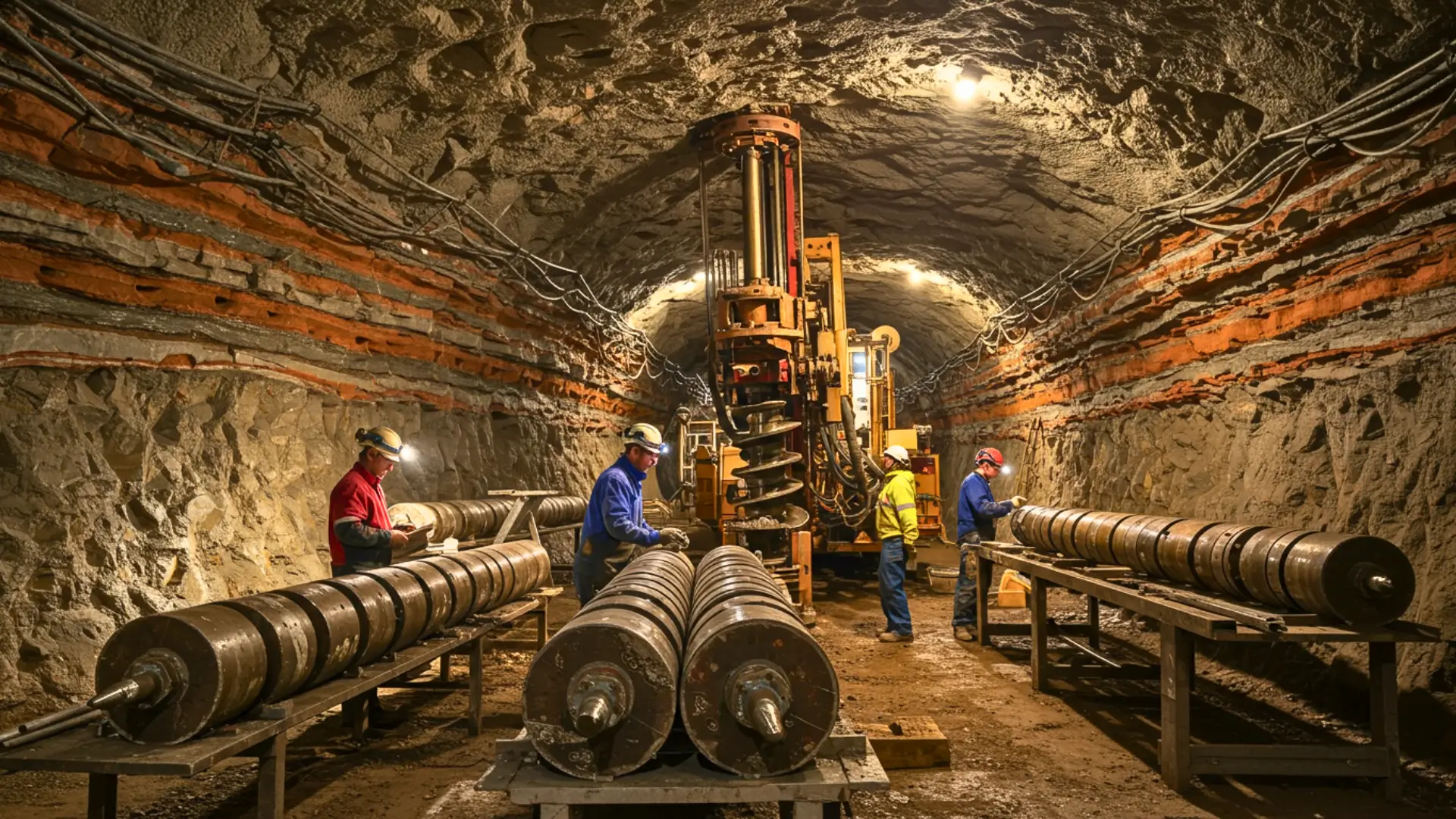 Forage scientifique dans un laboratoire souterrain du Mont Terri pour étudier la roche pouvant confiner les déchets nucléaires