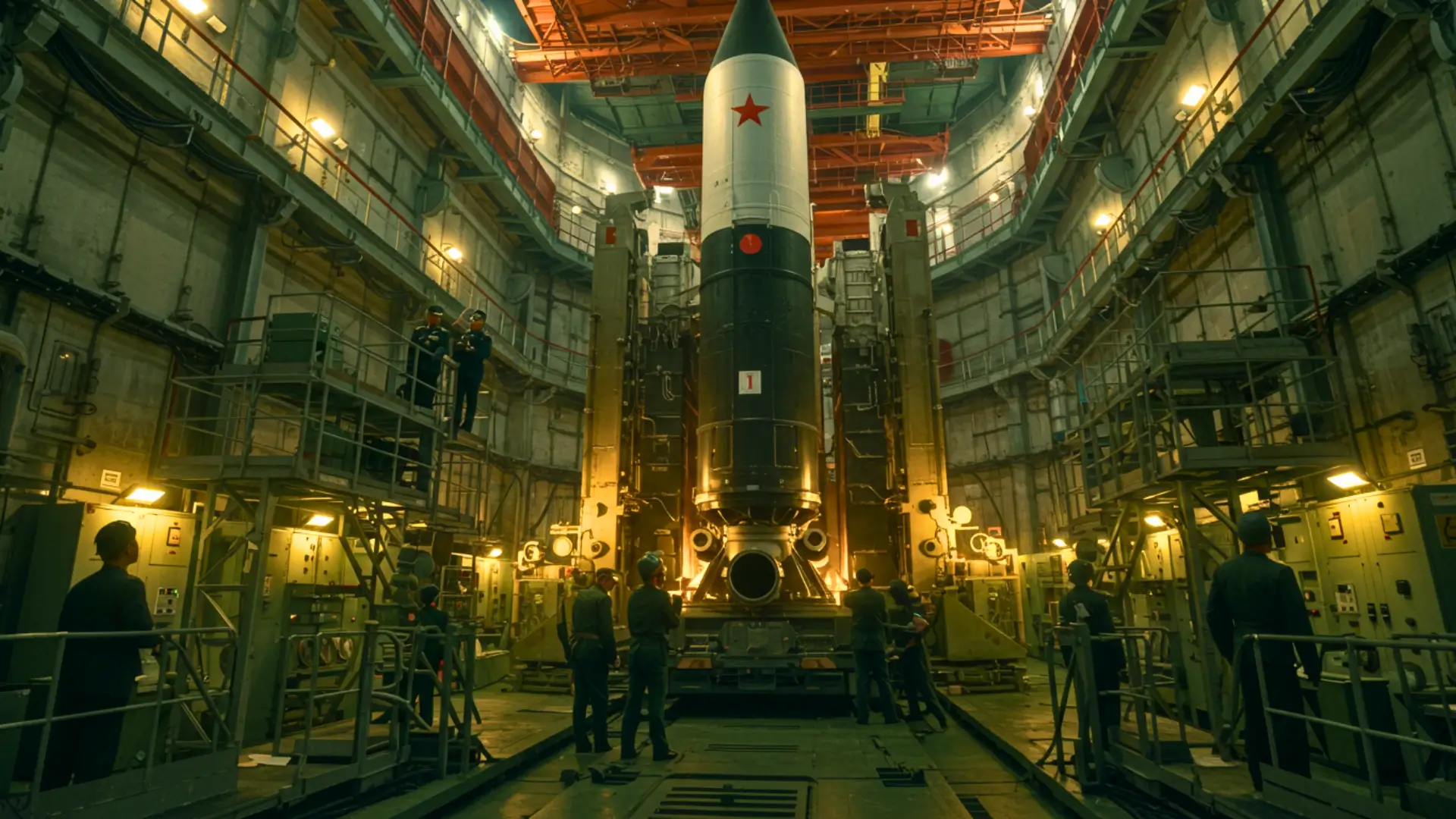 missile nucléaire intercontinental chinois DF-5 dans un silo militaire