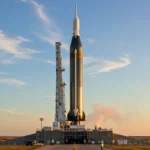 Fusée Starship v3 de SpaceX sur son pas de tir lors des essais de pré-lancement visant la réutilisation totale