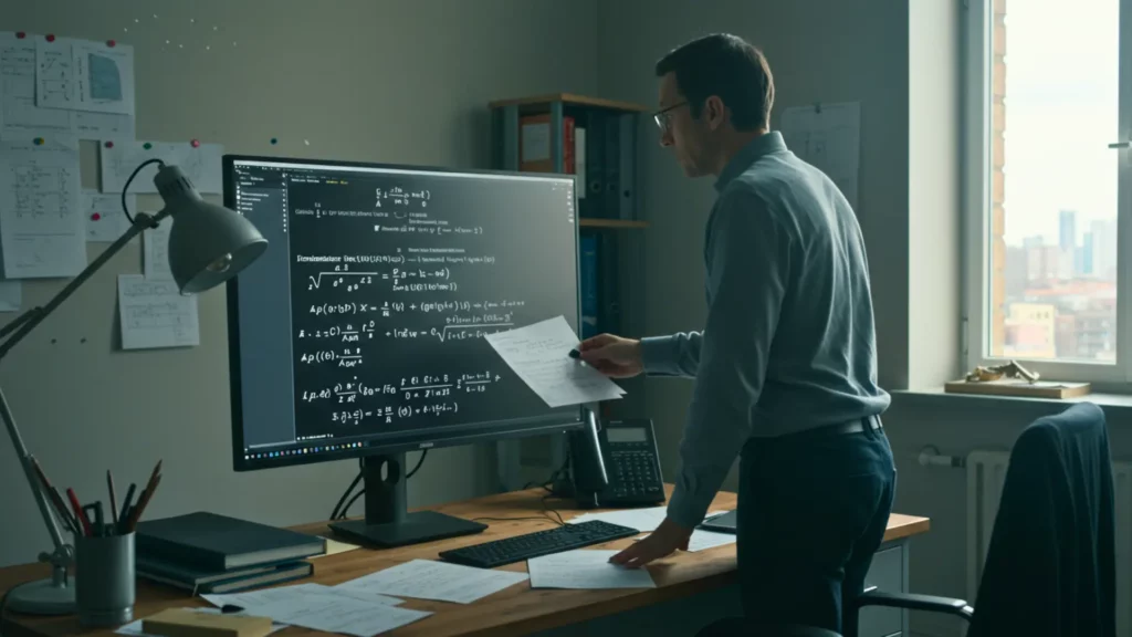 Mathématicien analysant une démonstration mathématique sur écran liée à un problème d’Erdős résolu par une IA