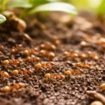 Colonie de fourmis électriques se déplaçant sur le sol dans un environnement naturel