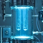 Expérience scientifique montrant deux phases liquides de l’eau dans un dispositif sous haute pression