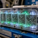 Nématodes C. elegans observés dans une chambre expérimentale à bord de l’ISS.